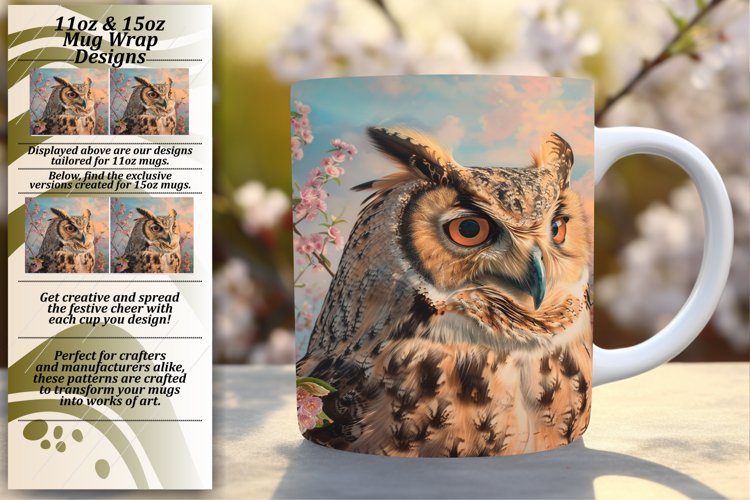 Bird-themed Owl Spring Mug Wrap