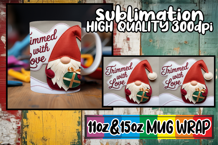 Enchanted evenings 11oz 15oz sublimation wrap, Holiday Gnome