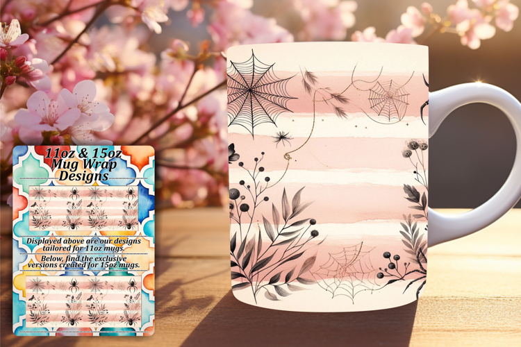 Charming 11oz Mug Wrap Png Artwork , Halloween