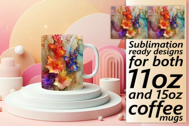 Sparkling Flower Beauty Mug Wrap: Sublimation - 11oz/15oz