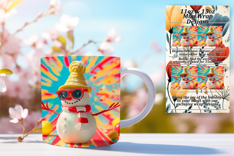 Christmas in July Snowman Mug Wrap 11oz/15oz Winter