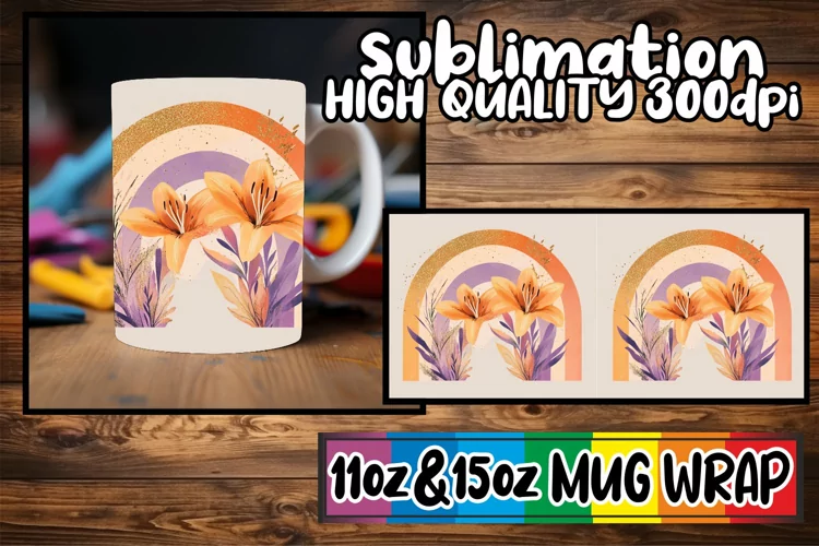 Gentle warmth 11oz 15oz mug wrap, Flower