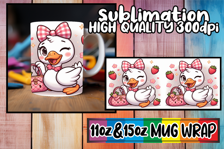 Splendid days sublimation mug wrap, Cute Goose