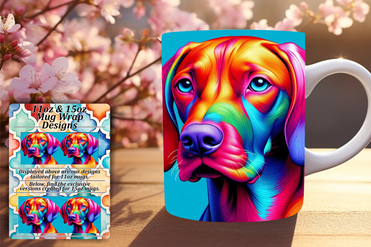 Vivid 15oz Mug Wrap Png Artwork , Dog