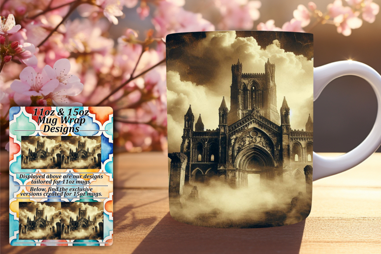 Nature 15oz Mug Wrap Png Design , Horror Halloween