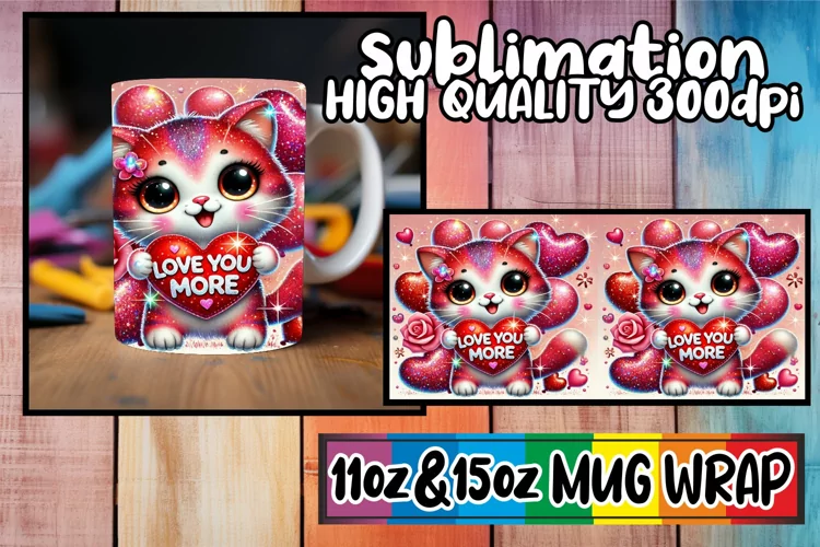 Unique flair 11oz 15oz mug wrap, Valentines