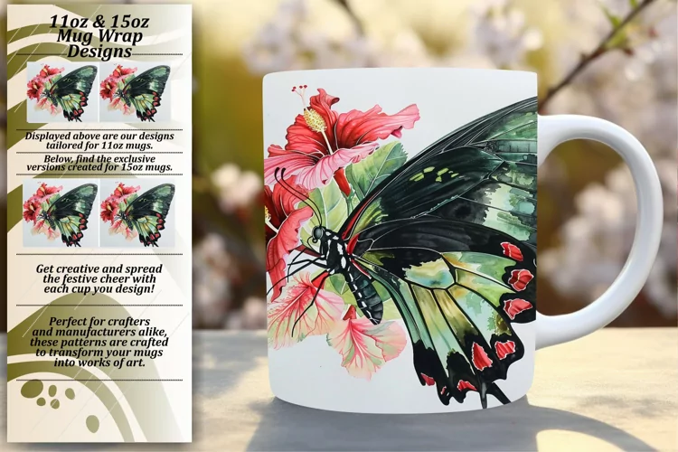 Serene Butterfly Haven: Spring Mug Delights - 11oz & 15oz