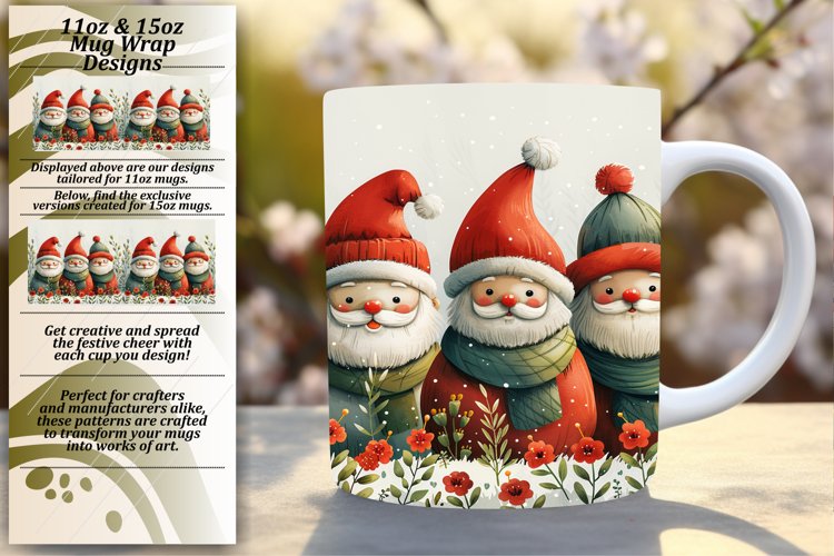 Gingerbread Holiday Wrap 11oz/15oz Mug Sublimation Design