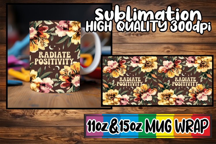 Cozy escapes 11oz 15oz sublimation wrap, Flower Quote example image 1