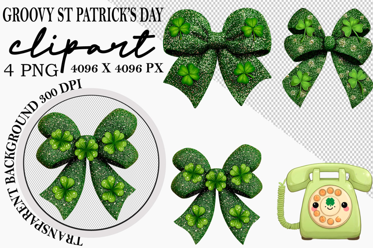 Whimsical Groovy St Patrick’s Day Clipart Watercolor png