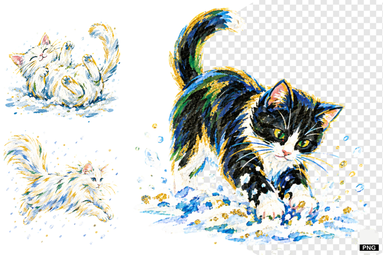 Winter Cats Clipart