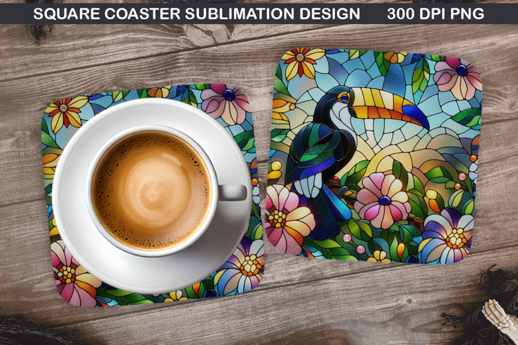 Toucan Coaster Sublimation, Summer Coaster PNG Design