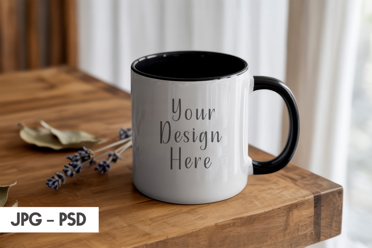 Black Accent Mug Mockup PSD