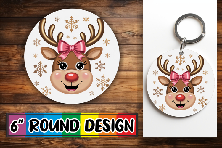 Blissful Round Sublimation Ornaments, Cute Christmas