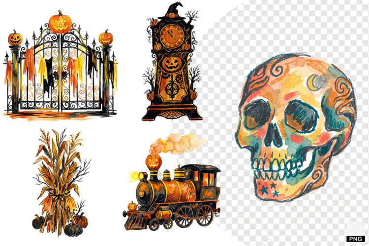 Creepy Night Clipart example image 1