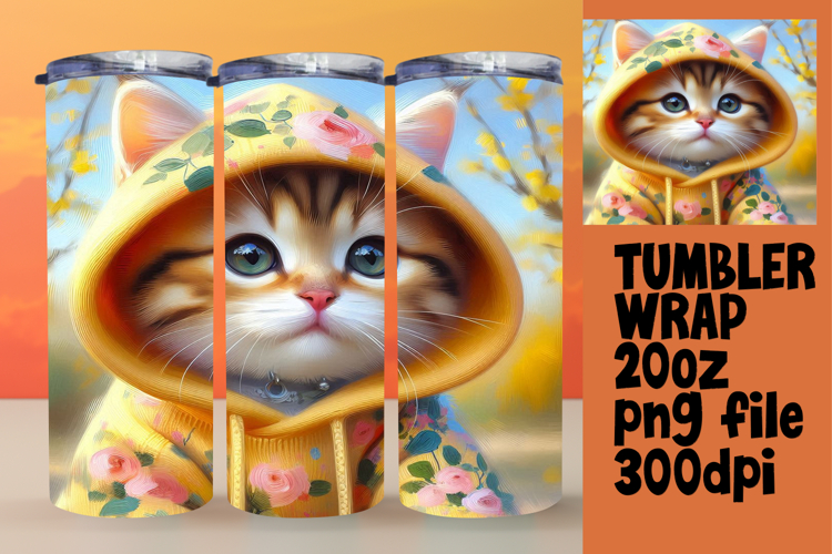 LUSH 20oz PNG Tumbler Template , Cute Cat