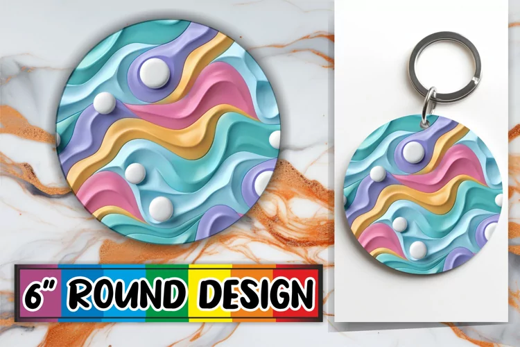 Vibrant Abstract Inflated Puff Sublimation Circle Patterns