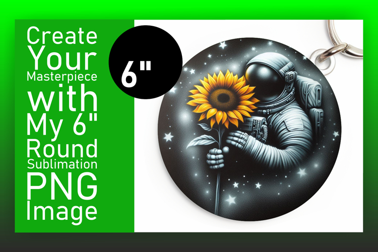 Lovely Circle PNG Coaster Design , Astronaut