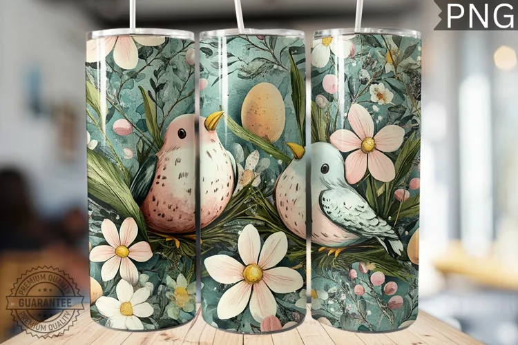 Spring Easter Tumbler Wrap - High Quality 300 Dpi