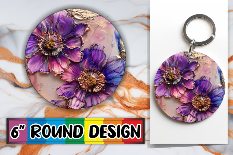 Shimmering Floral 3D Sublimation Discs example image 1