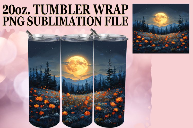 Vibrant Flower Pattern Tumbler Design Sublimation example image 1