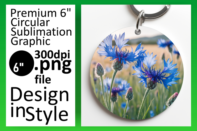 Gorgeous Circle Design Keychain PNG , Flowers