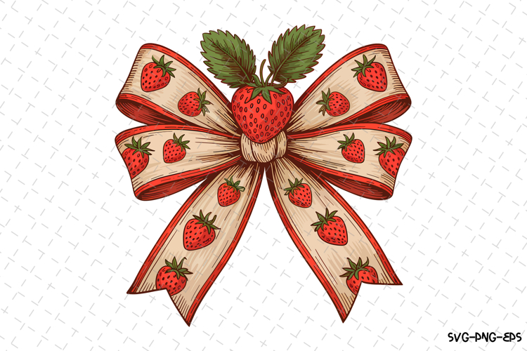 Strawberry Bow Svg | Bow Svg | Svg Cut Files