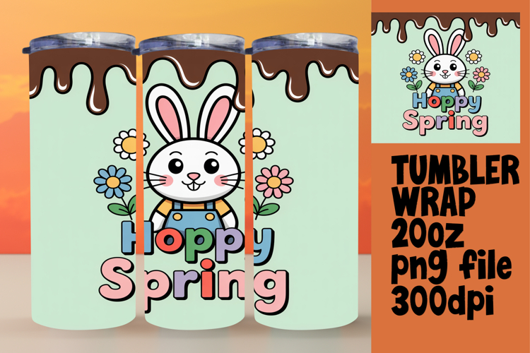 RICH 20oz Tumbler PNG Design , Easter Bunny