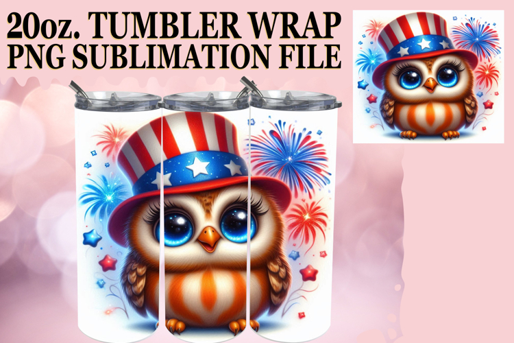 Blissful Dreams 20oz tumbler wrap, USA Animals