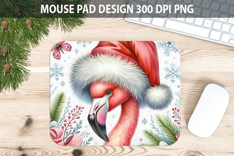 Flamingo Mouse pad Sublimation - Christmas Animal PNG Design