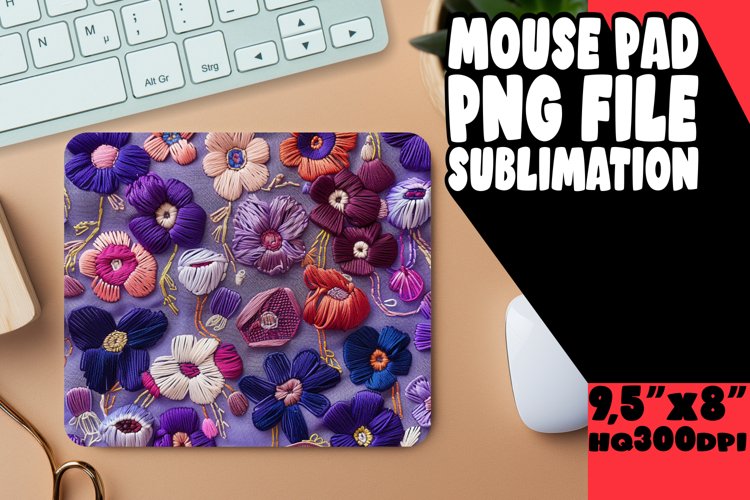 Colorful 3D Embroidery Mouse Pad