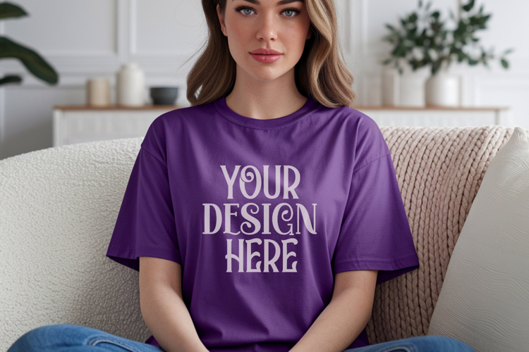 Grape Comfort Colors 1717 T-shirt Mockups,1717 Mockups