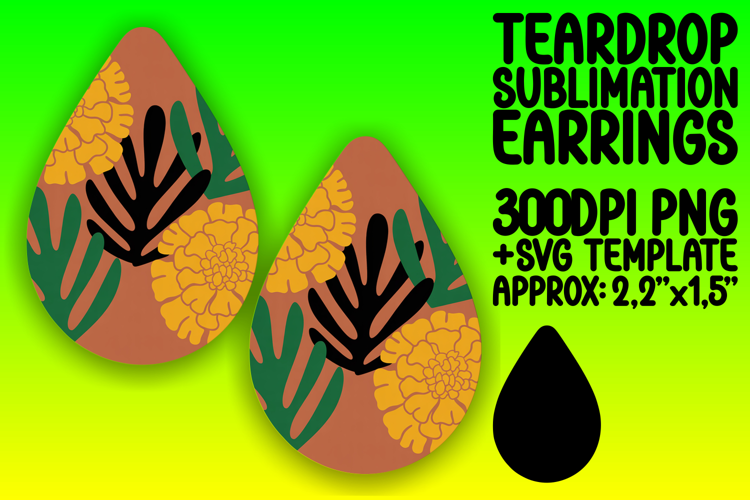 Dynamic Teardrop Earrings Design Art , Flowers