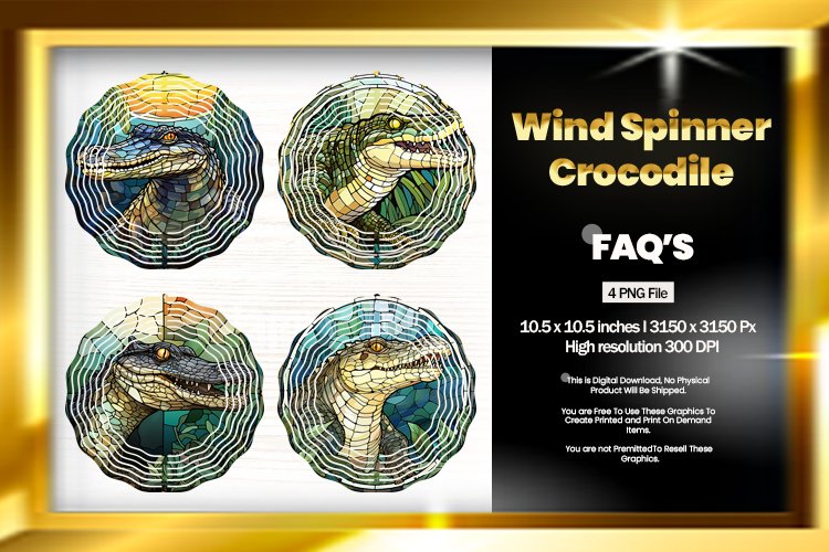 Crocodile Wind Spinner Sublimation - 04 Variation example image 1