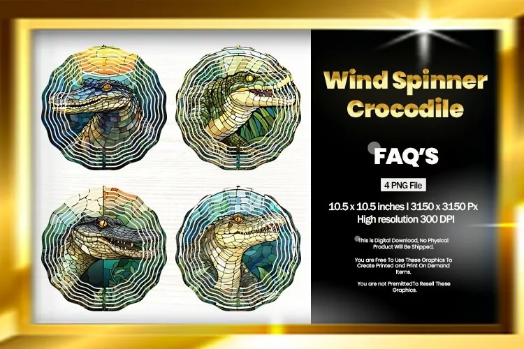 Crocodile Wind Spinner Sublimation - 04 Variation