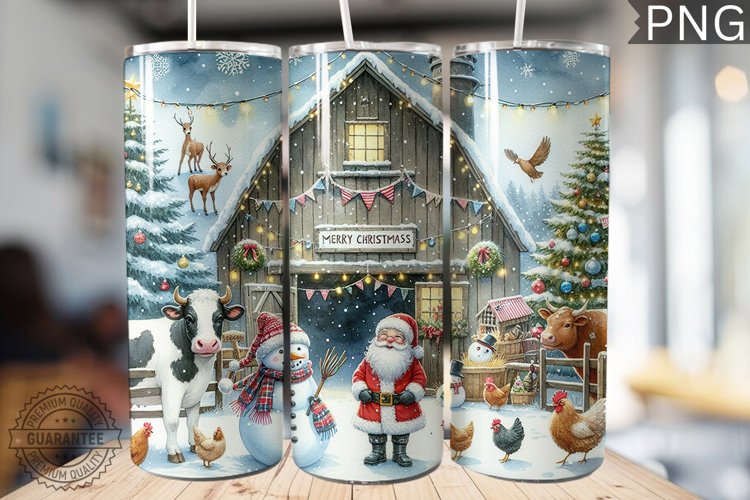 Farm Animals Tumbler Wrap - Christmas Tumbler Design