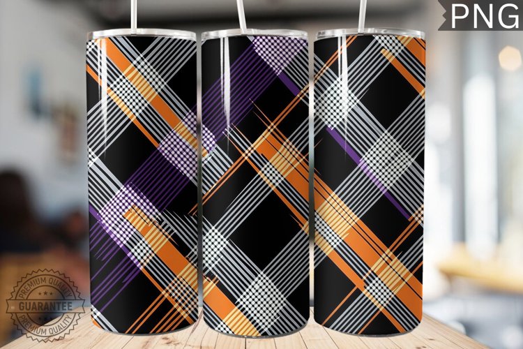 Halloween Plaid Pattern Tumbler Wrap - High Quality 300 Dpi