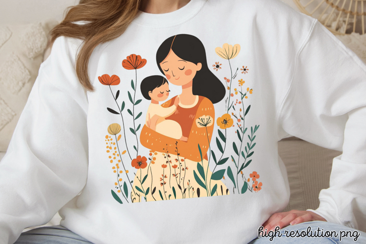 Mothers Day Folk Art Sublimation PNG