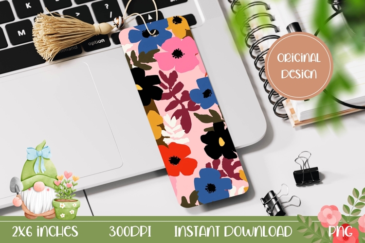 Colorful Bookmark Design, Cartoon Flowers Bookmark Printable