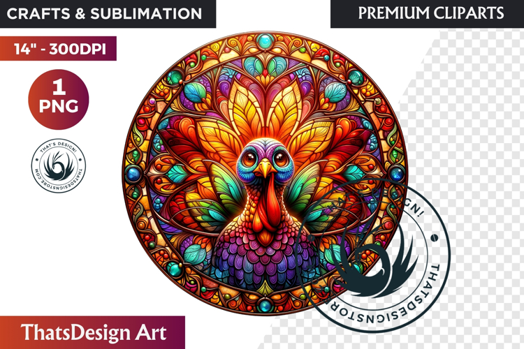 Autumn Thanksgiving Stained Glass PNG, Fall Pumpkin clipart