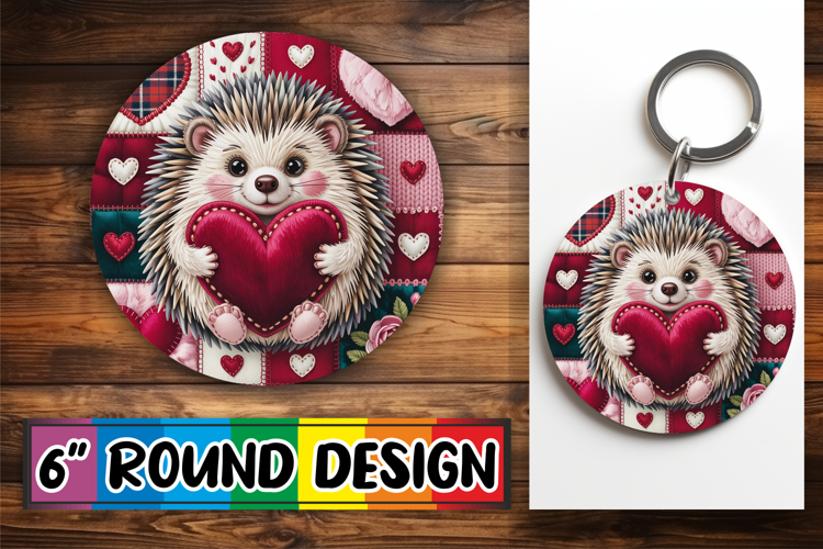 Cheerful Circle Coasters Design, Valenines Animals