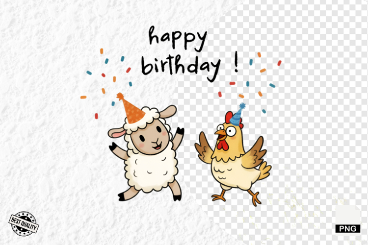 Happy Birhday Farm Animals Clipart