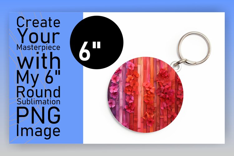 Radiant Bloom Circles: Sublimation Circle & Keychain example image 1