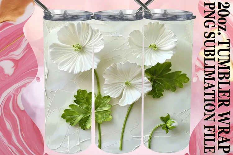 Elegant Bloom Euphoria: 3D Tumbler Sublimation