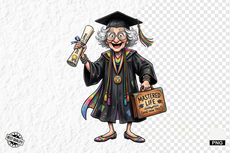 Whimsical Graduation Grandma Clipart