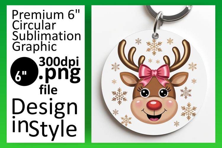 Stylish Round Design Keychain Artwork , Cute Christmas