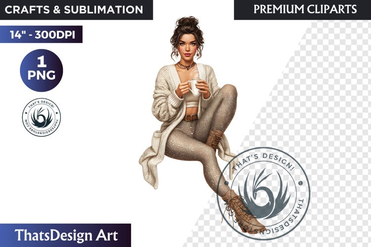 Alpine Winter Sports Fashion and Cabin Clipart PNG