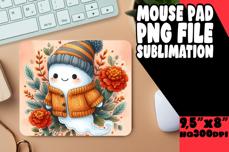 JOYFUL DESK PAD SUBLIMATION ART, Cute Ghost
