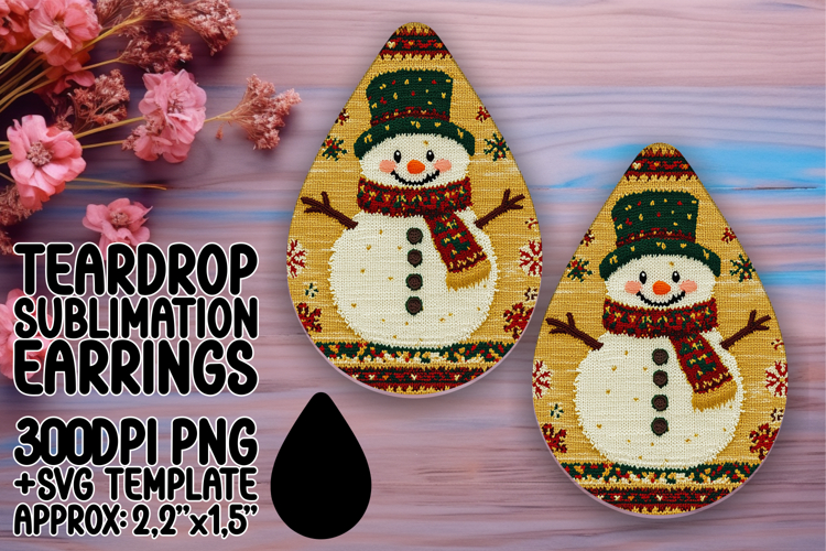 Stylish Teardrop Design for Crafting Projects , Snowman