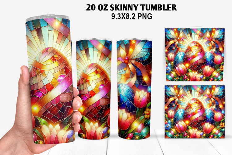 Skinny Tumbler 20oz Wrap Design, Easter Tumbler PNG Design